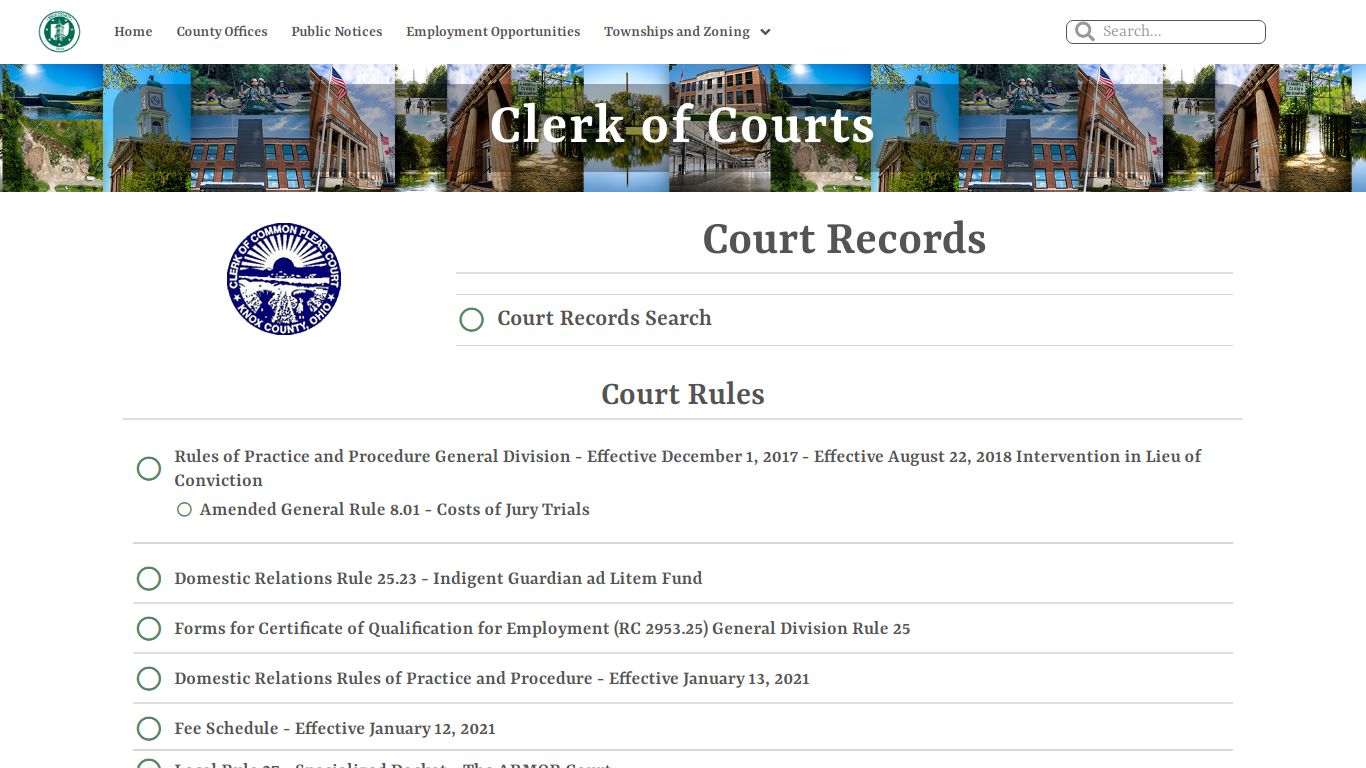 Clerk of Courts – Knox County, Ohio